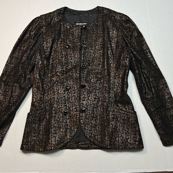 Vintage Begedor Italia leather jacket in black and bronze - Picture 1 of 10
